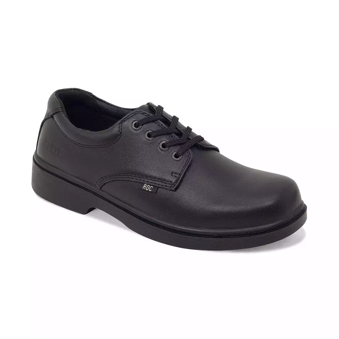 ROC UNISEX SENIOR STROBE TRIPLE BLACK LEATHER SCHOOL SHOE