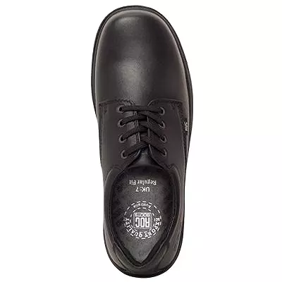 ROC UNISEX SENIOR STROBE TRIPLE BLACK LEATHER SCHOOL SHOE