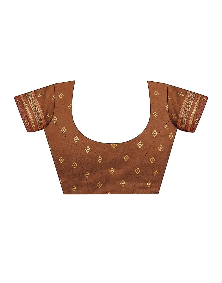 Rust Georgette Printed Sarees