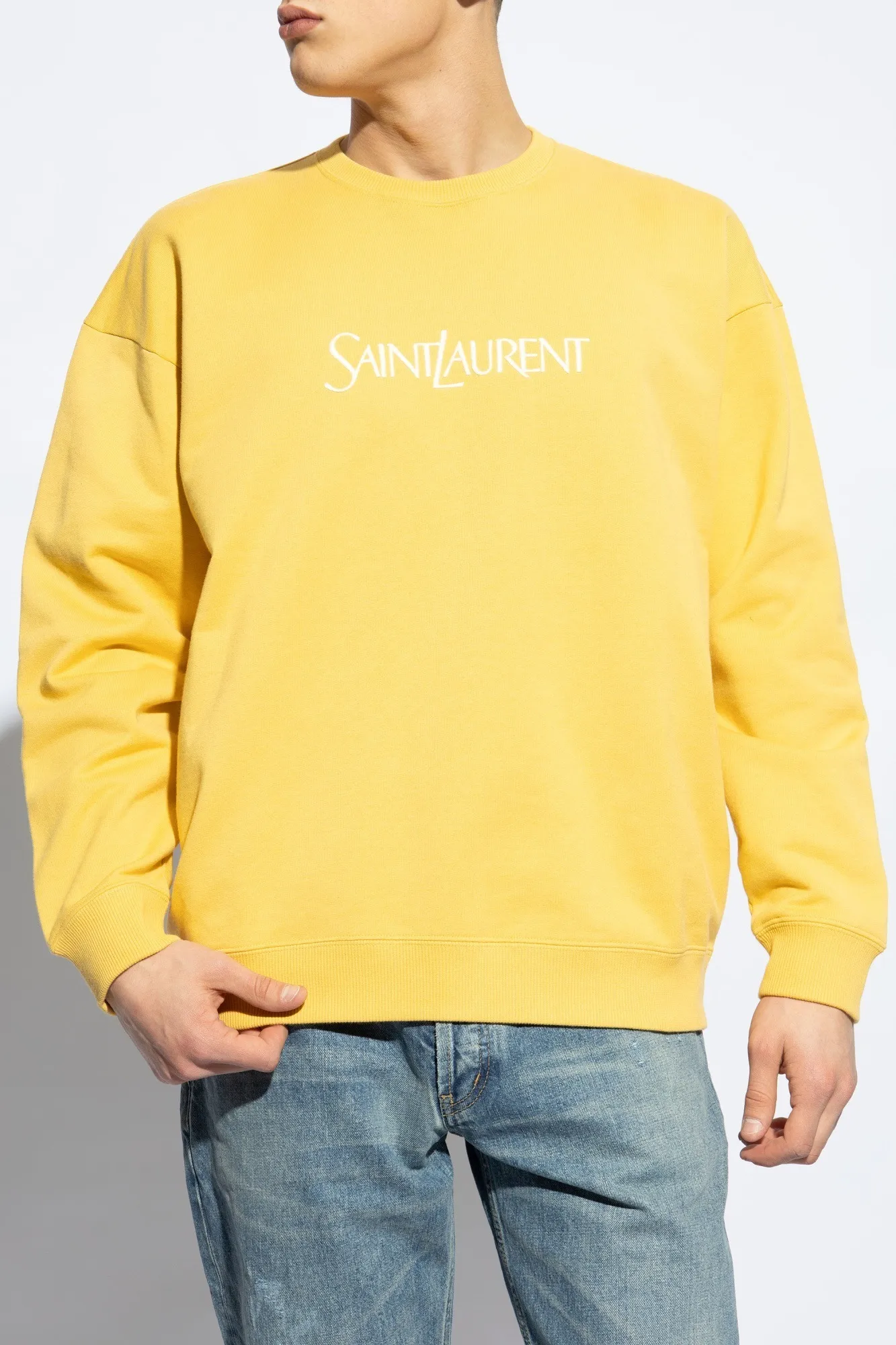 Saint Laurent  |Unisex Street Style Logo Skater Style Luxury Sweatshirts