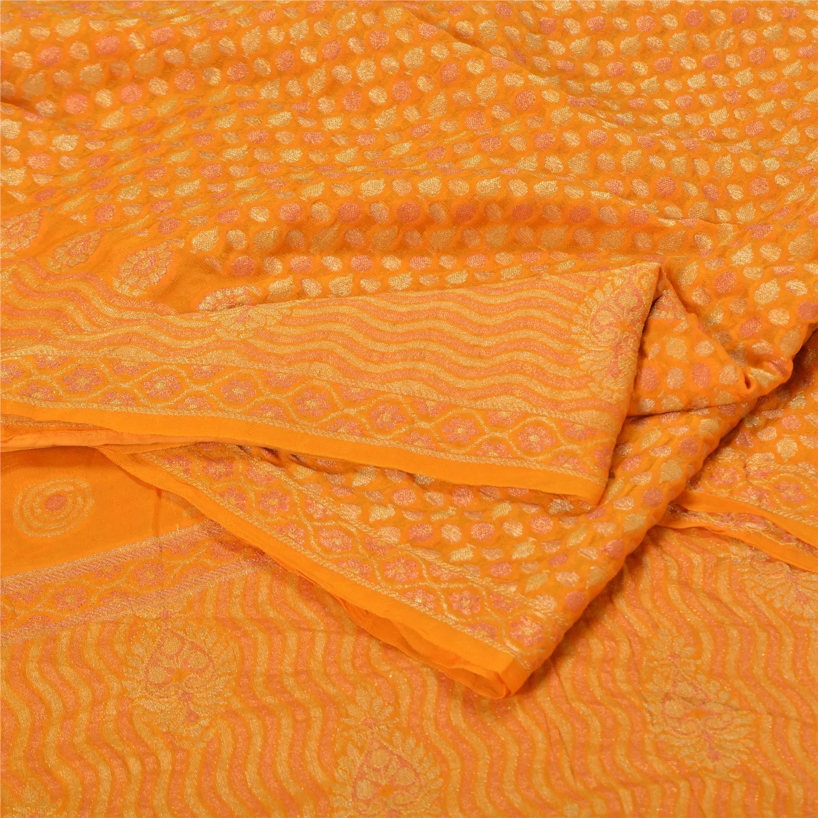 Sanskriti Vintage Yellow Indian Sarees Pure Silk Woven Premium Sari Fabric