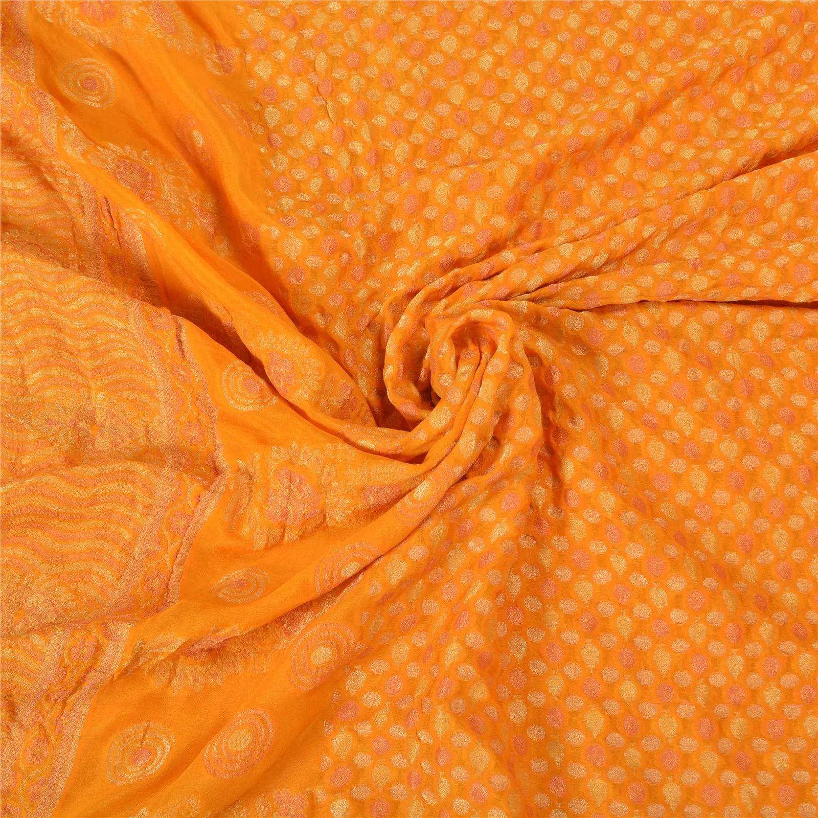 Sanskriti Vintage Yellow Indian Sarees Pure Silk Woven Premium Sari Fabric