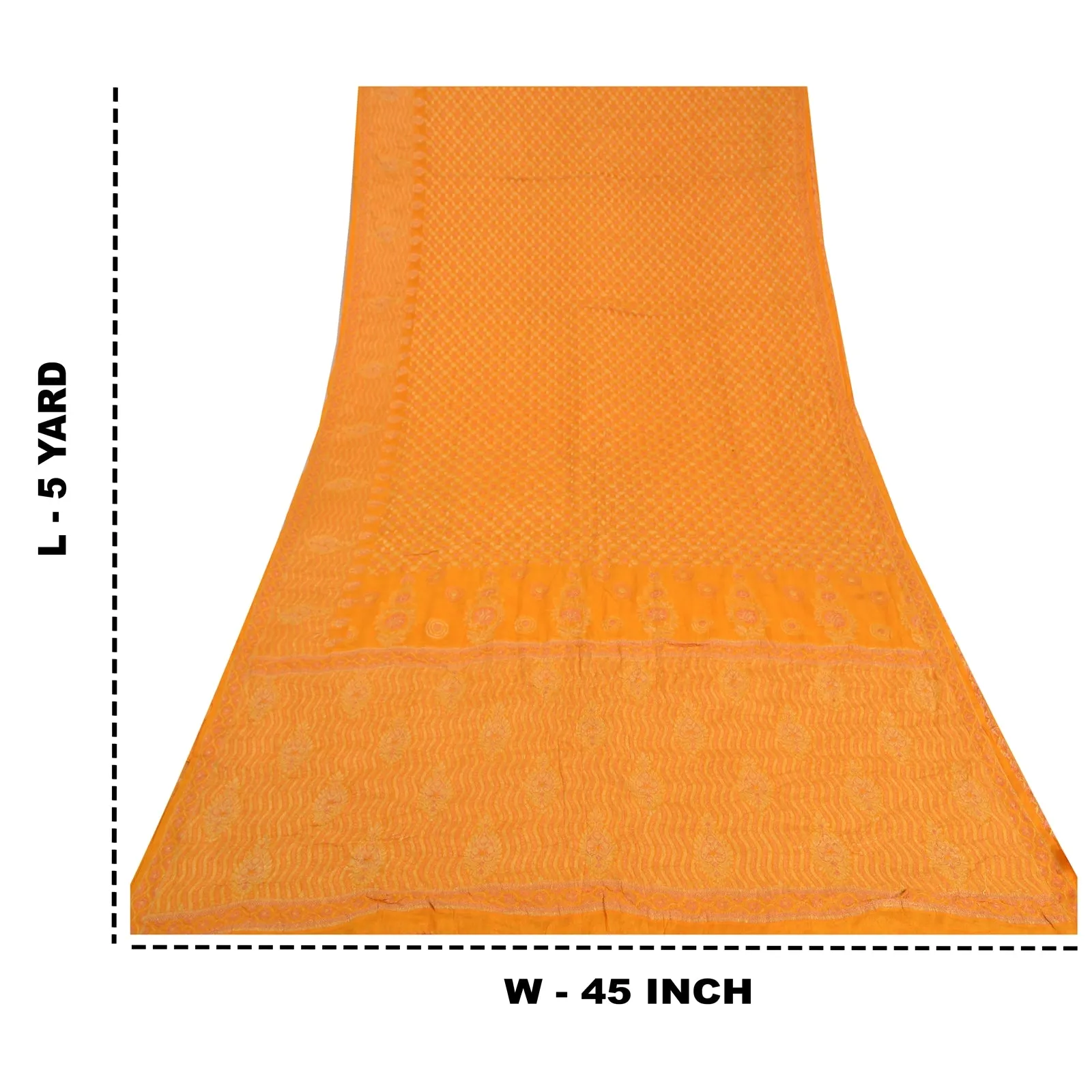 Sanskriti Vintage Yellow Indian Sarees Pure Silk Woven Premium Sari Fabric