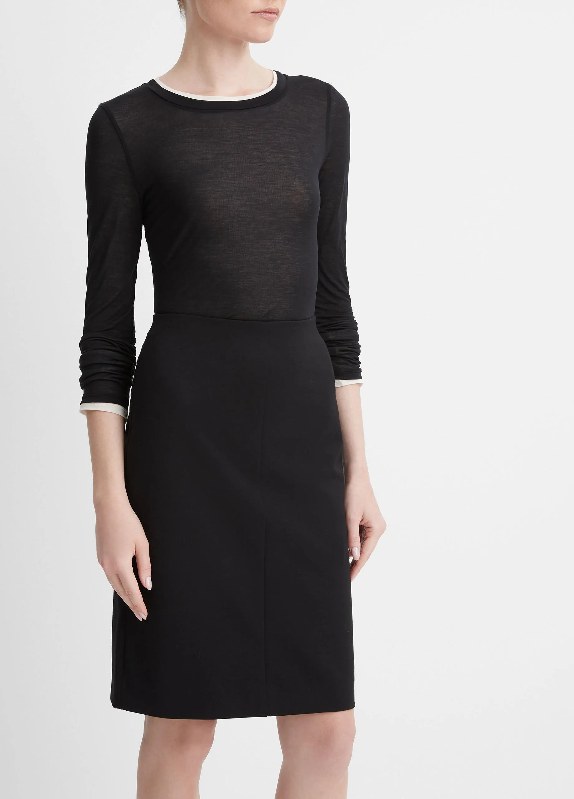 Seamed-Front Pencil Skirt