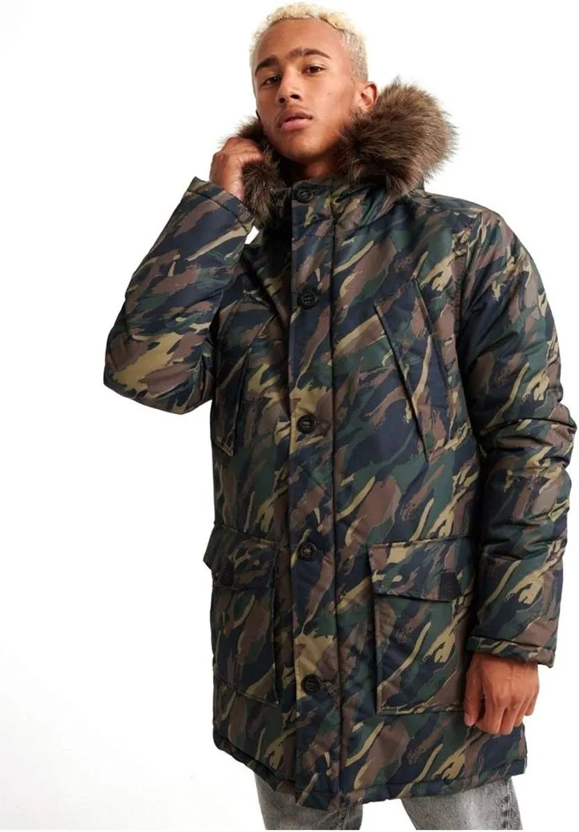 Superdry Everest Parka Jacket Green Camo