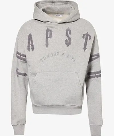 Trapstar Mens Grey Iron Arch Chen 2.0 relaxed-fit cotton-blend jersey hoody