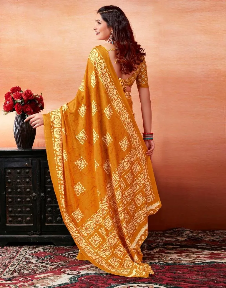 Turmeric Silk Printed Sarees