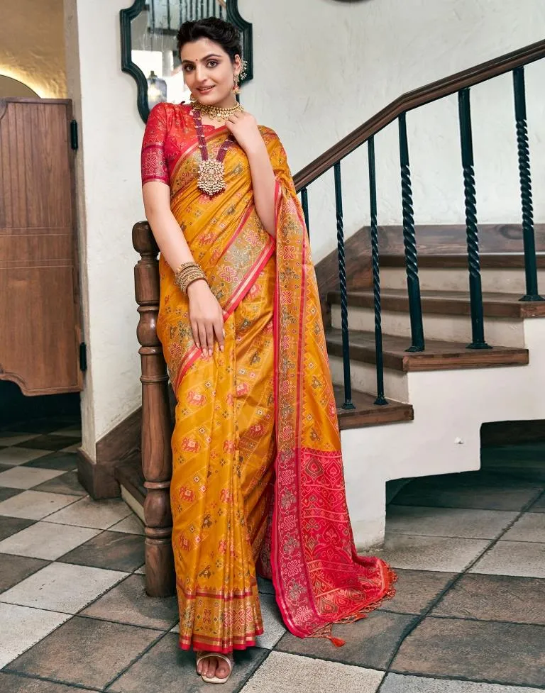 Turmeric Yellow Silk Woven Sarees