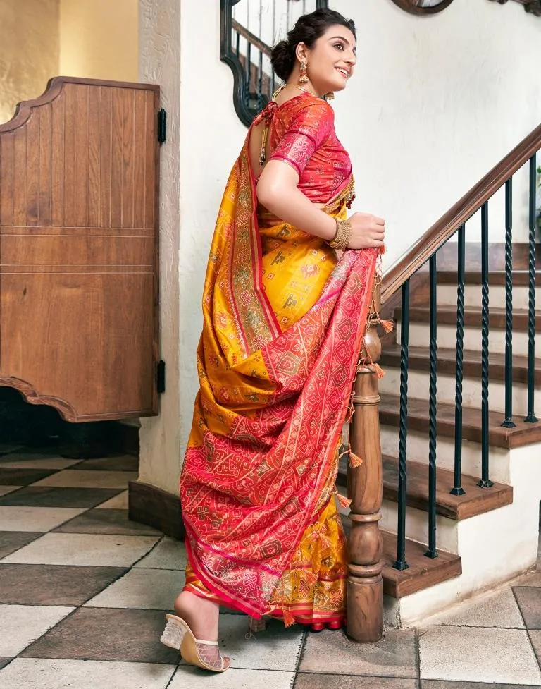 Turmeric Yellow Silk Woven Sarees