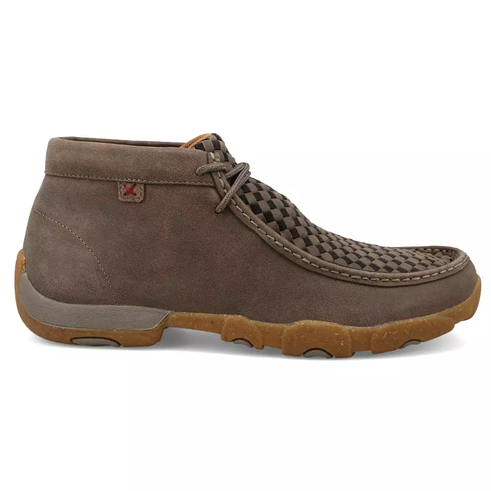 'Twisted' Men's Chukka Driving Moc - Taupe Grey / Black