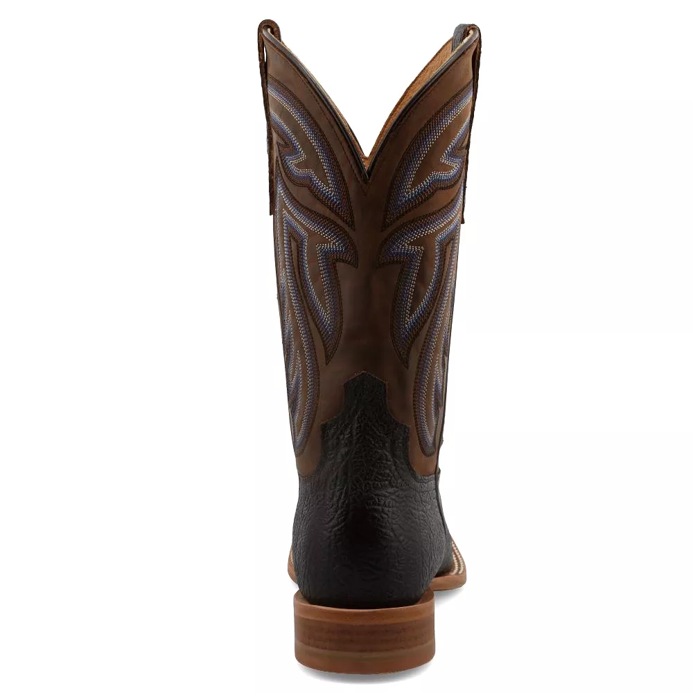 'Twisted X' Men's 12 Rancher Western Square Toe - Black / Coffee