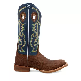 'Twisted X' Men's 14 Ruff Stock Western Square Toe - Elephant / Blue