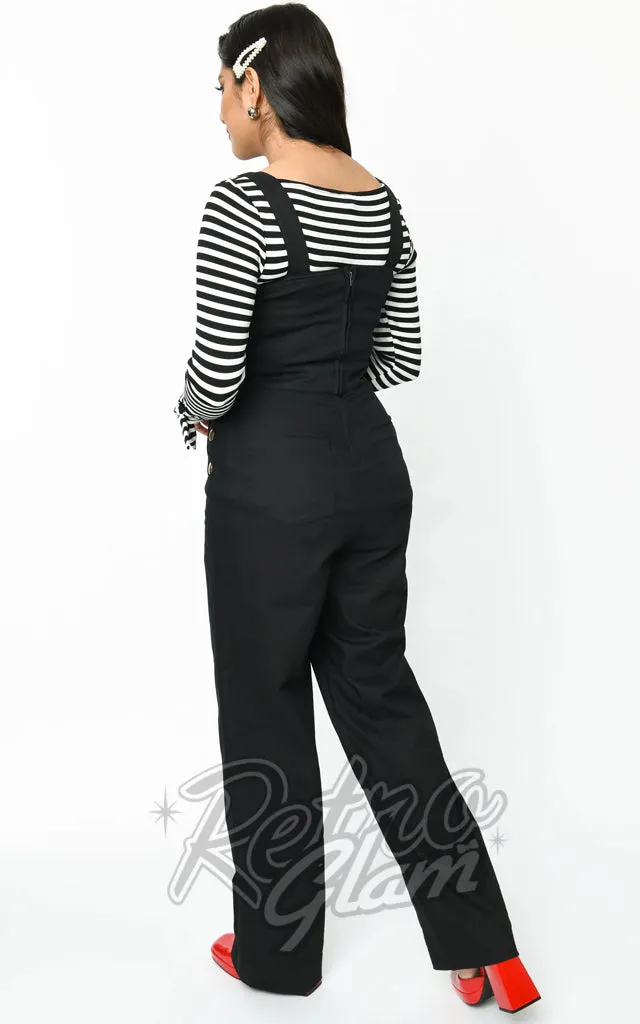 Unique Vintage Sweetheart Overalls in Black