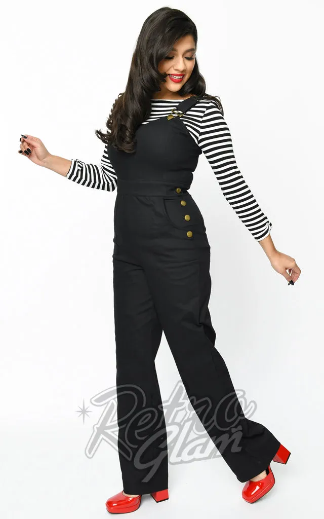 Unique Vintage Sweetheart Overalls in Black