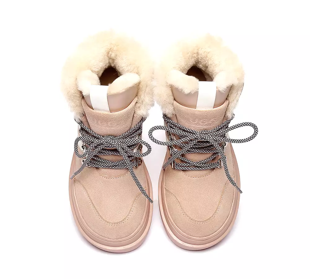 Urban UGG Lace Up Fashion Sneaker Women Boots Vicki