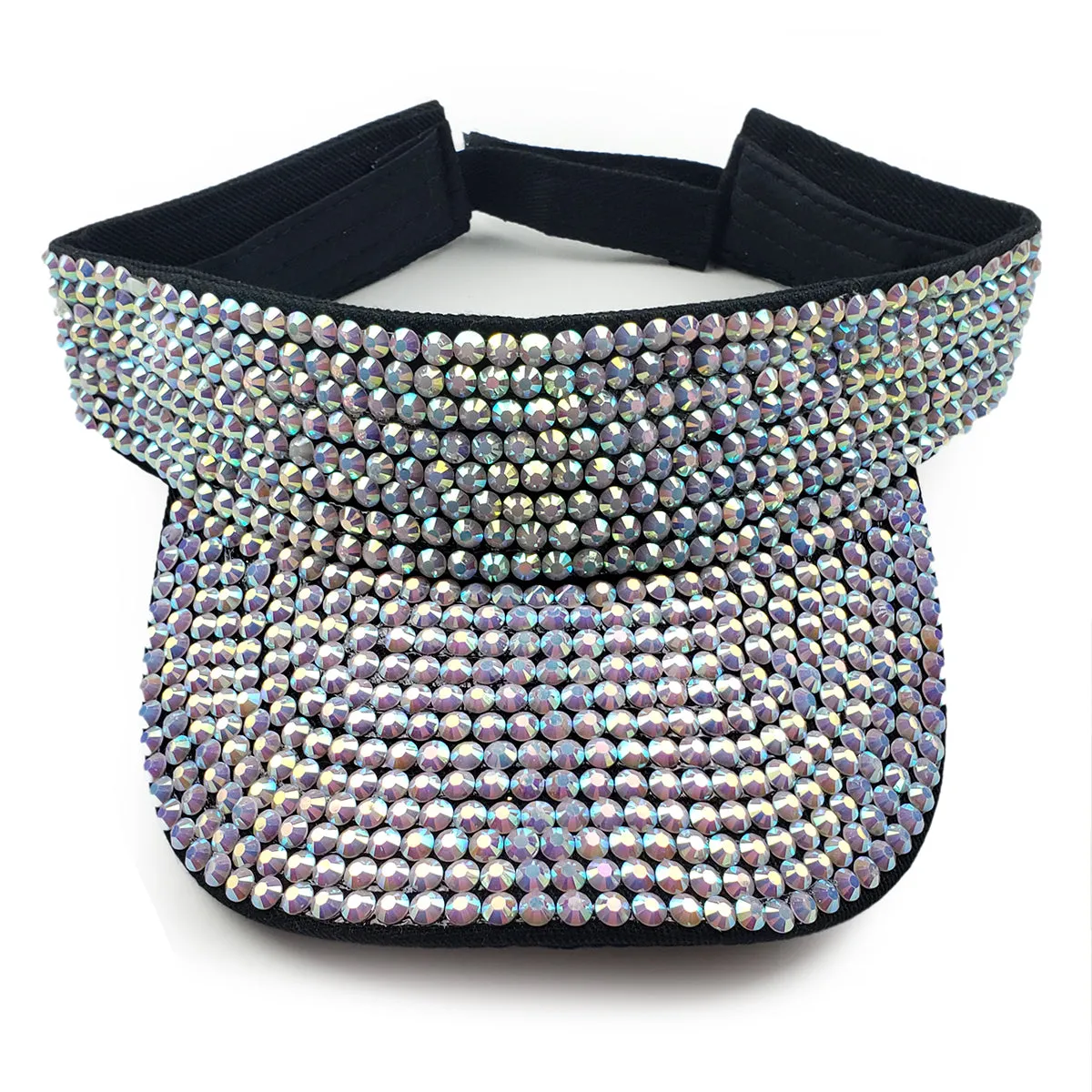 Victoria Visor in Black & AB Crystal