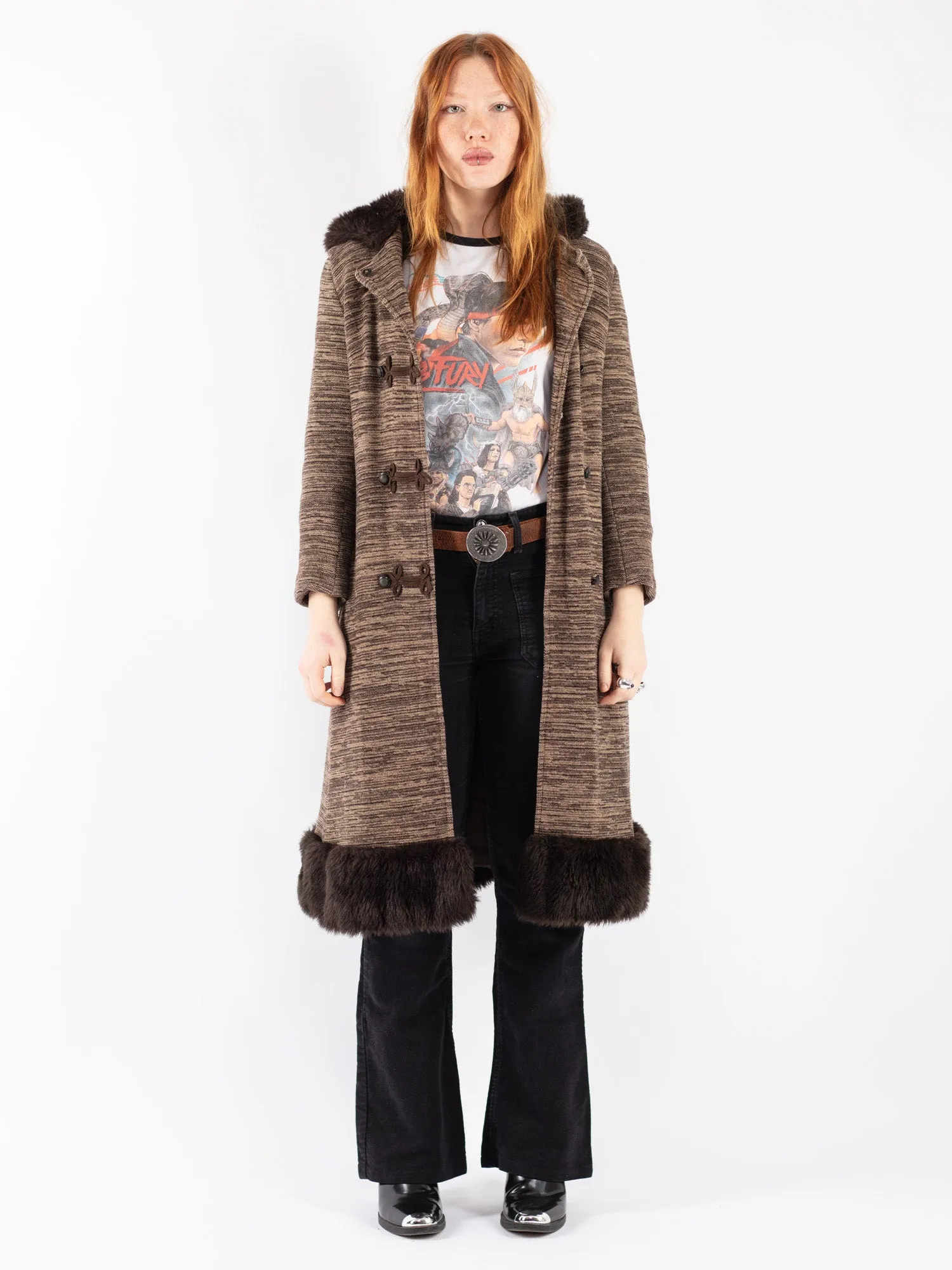 Vintage 90's Women Penny Lane Style Coat in Brown