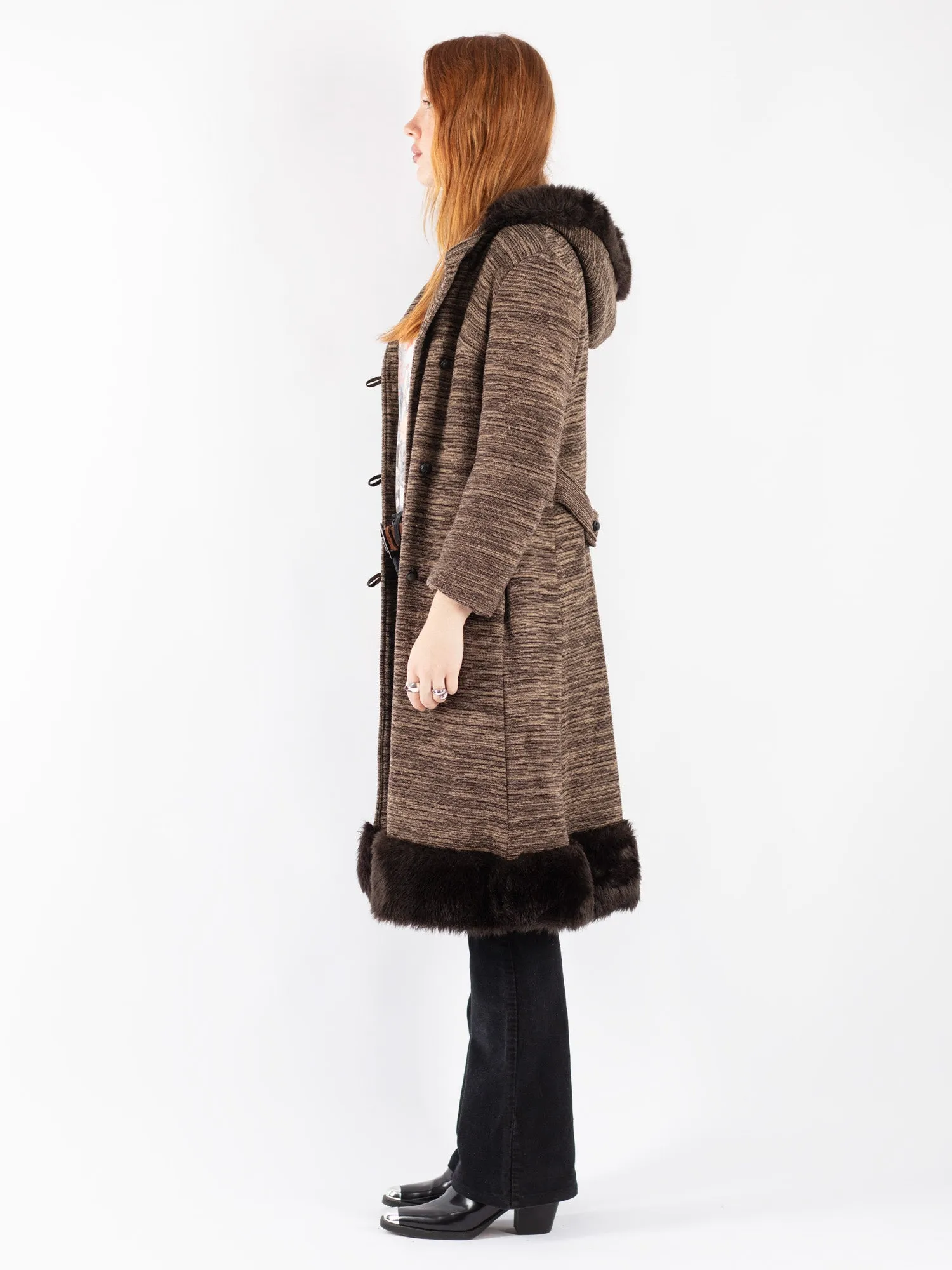 Vintage 90's Women Penny Lane Style Coat in Brown