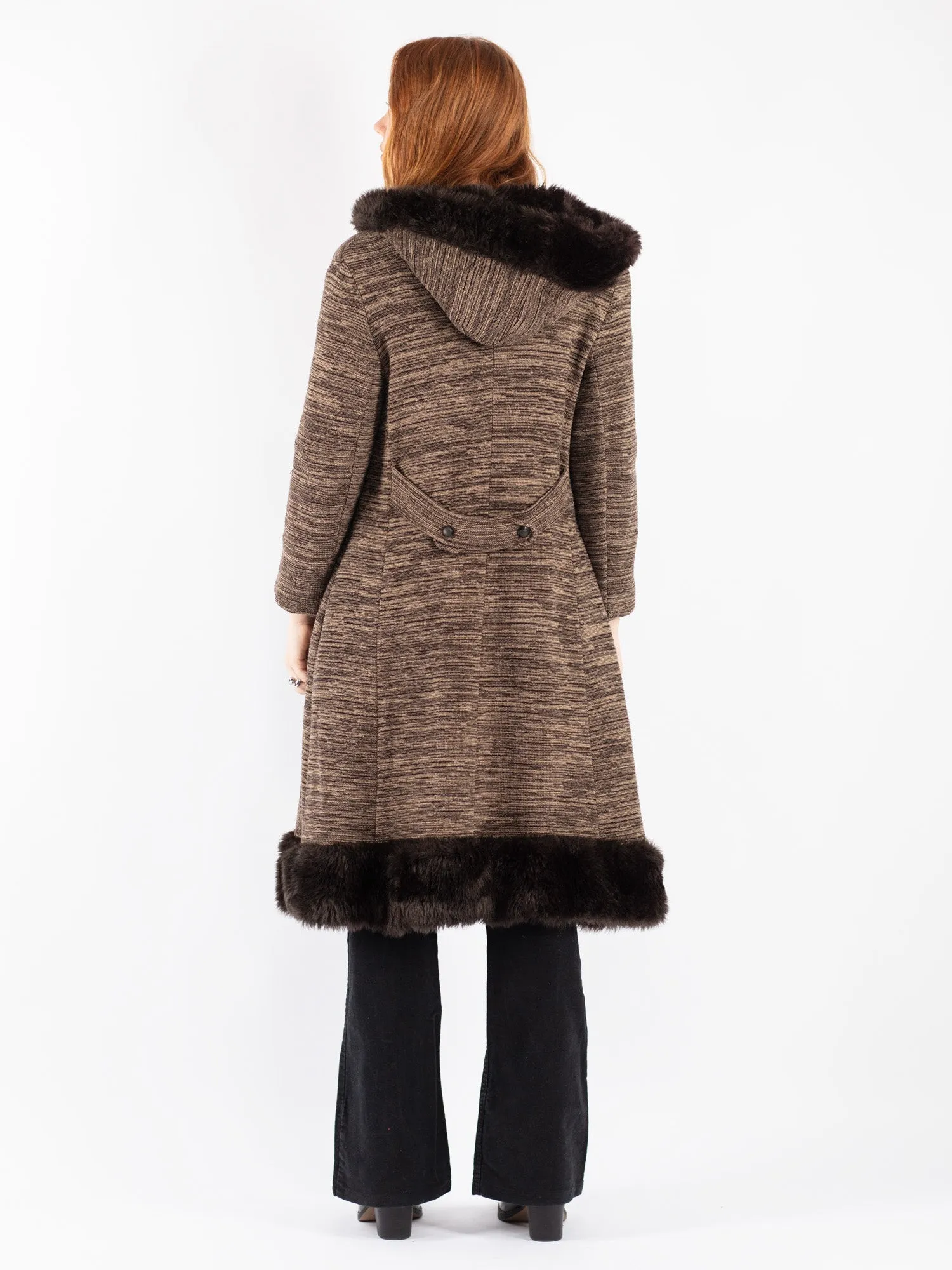 Vintage 90's Women Penny Lane Style Coat in Brown