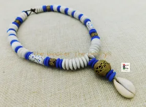 White Necklace Beaded Blue Jewelry Men Women