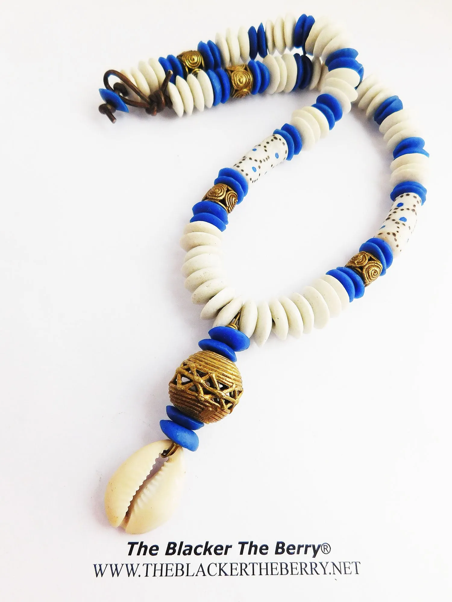 White Necklace Beaded Blue Jewelry Men Women