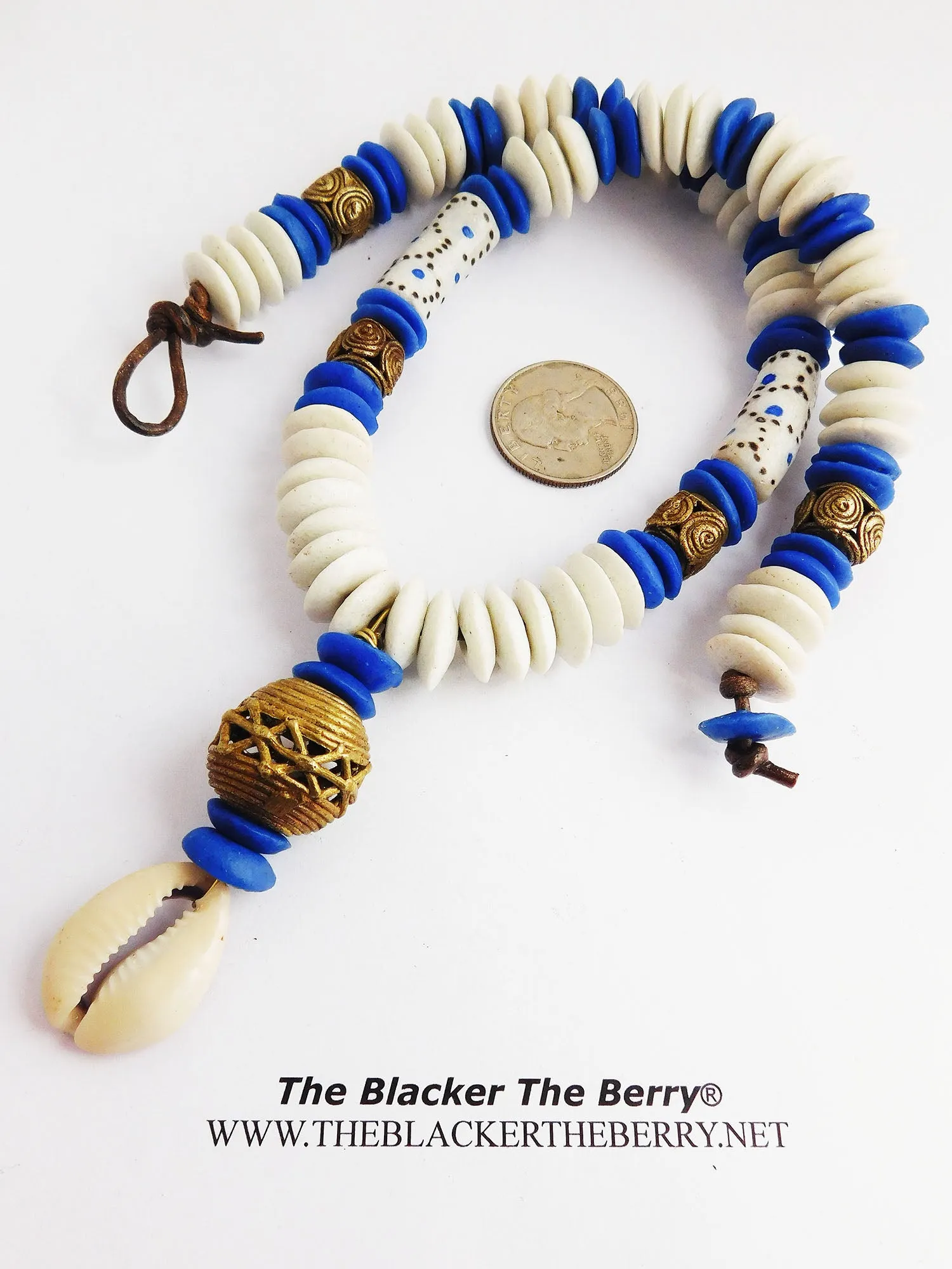 White Necklace Beaded Blue Jewelry Men Women