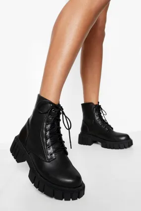 Wide Width Chunky Combat Boots