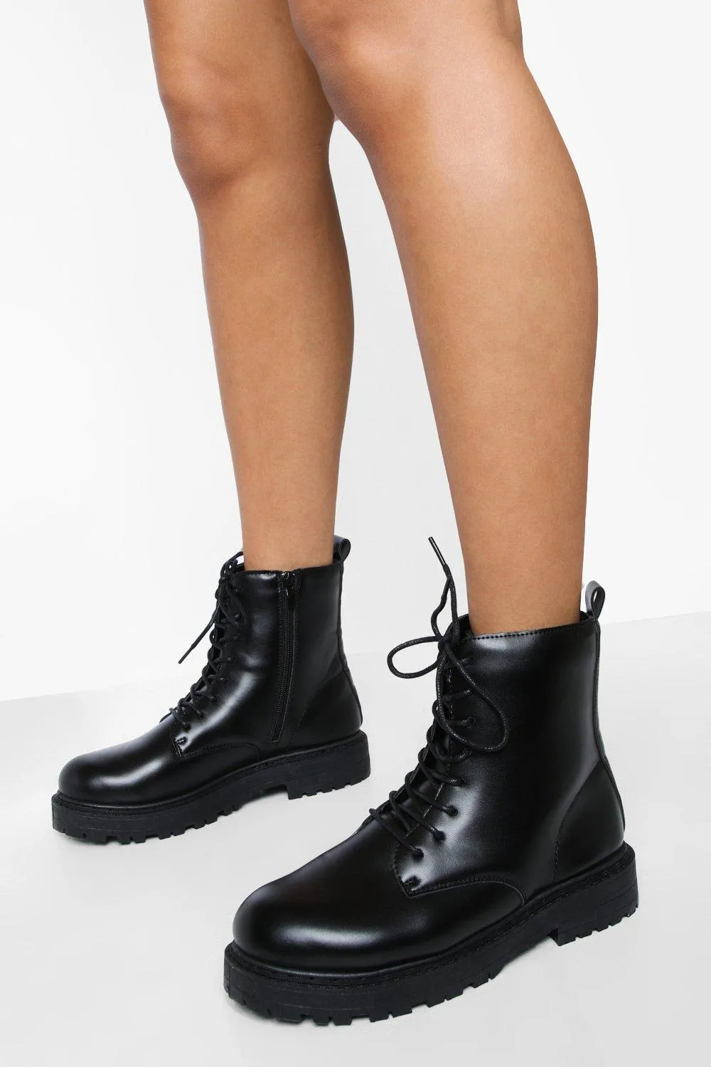 Wide Width Pu Minimal Combat Boots