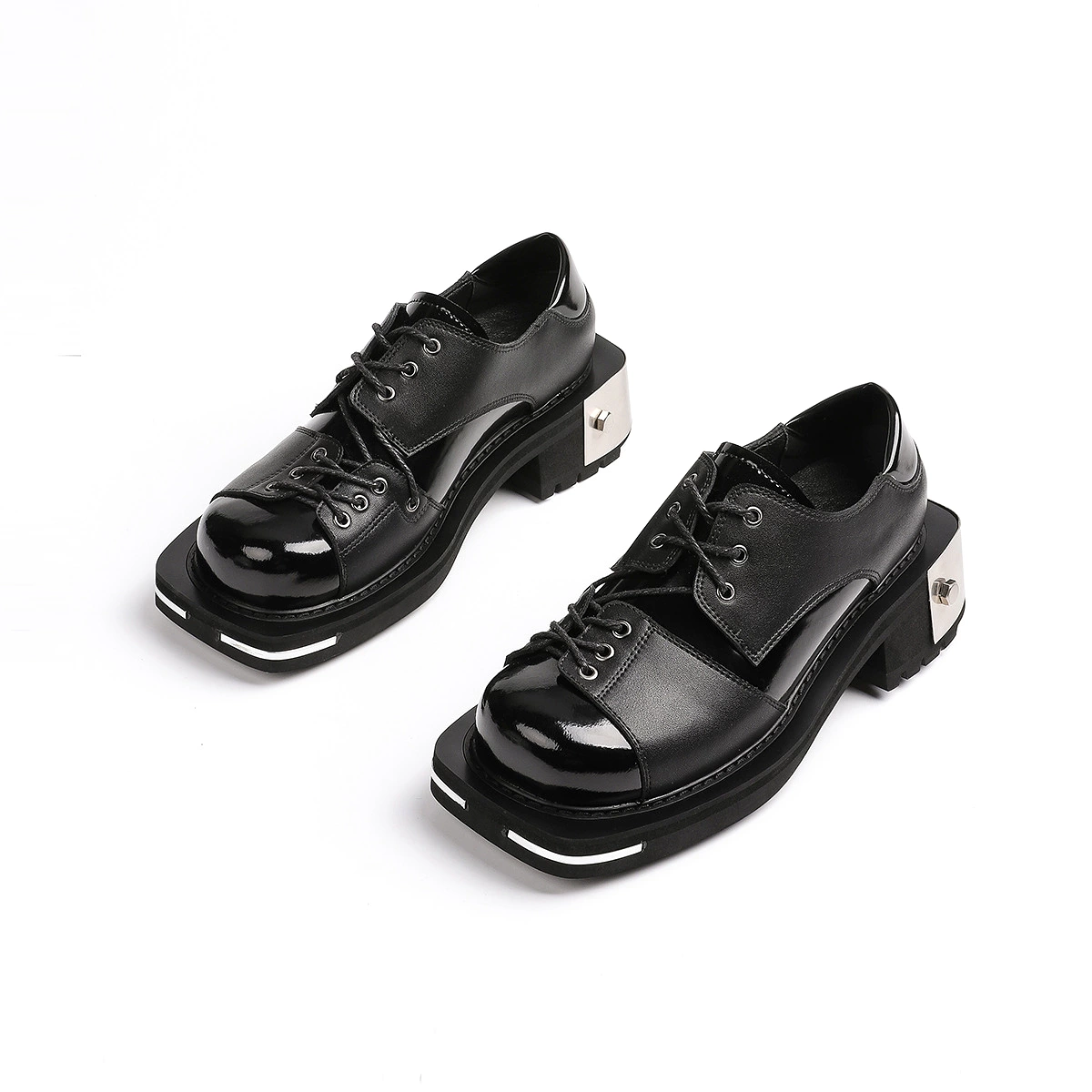 Women Metal Leather Shoes 