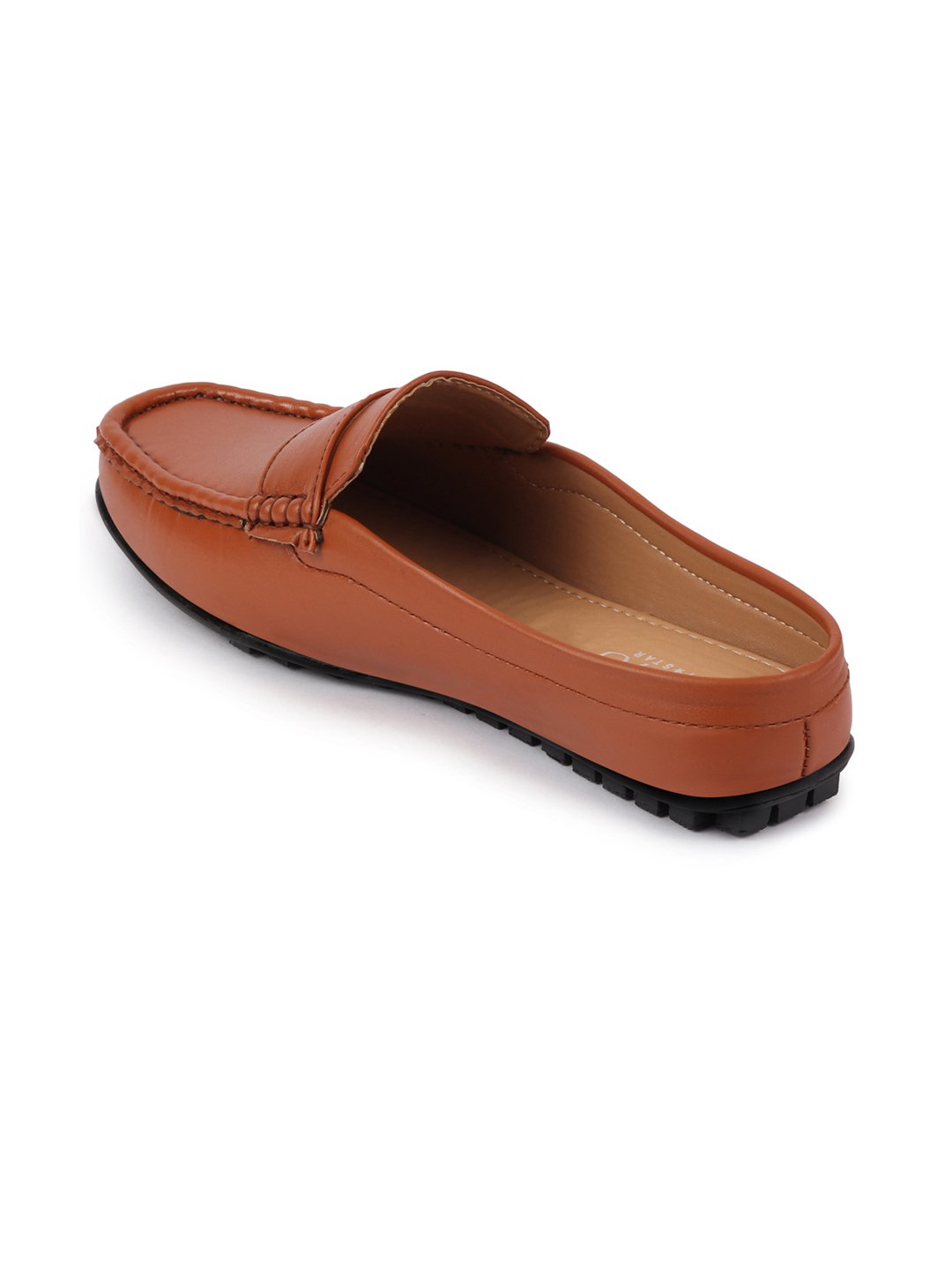 Women Tan Back Open Mocassin Slip On Shoes