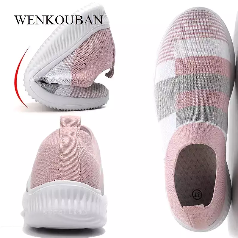 Women Vulcanized Shoes Sneakers Summer Ladies Trainers Knitted Sock Shoes