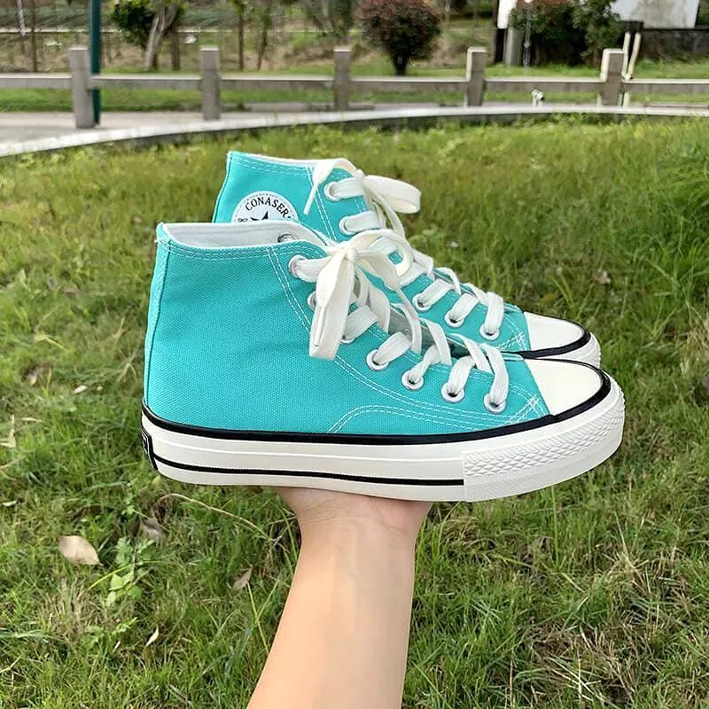 Women's Casual Daily Canvas Candy Colors Lace-up Sneakers