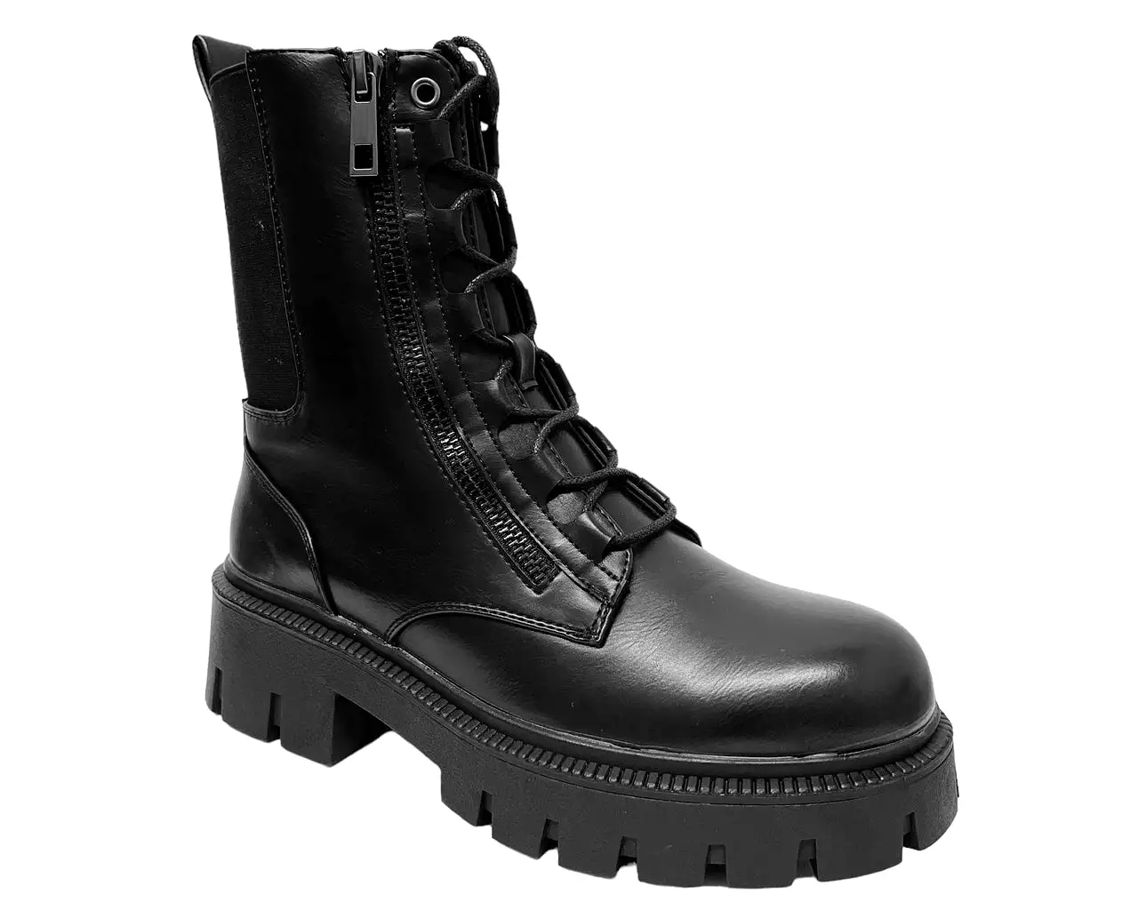 Women's Chunky Sole Lace Up Combat Boots