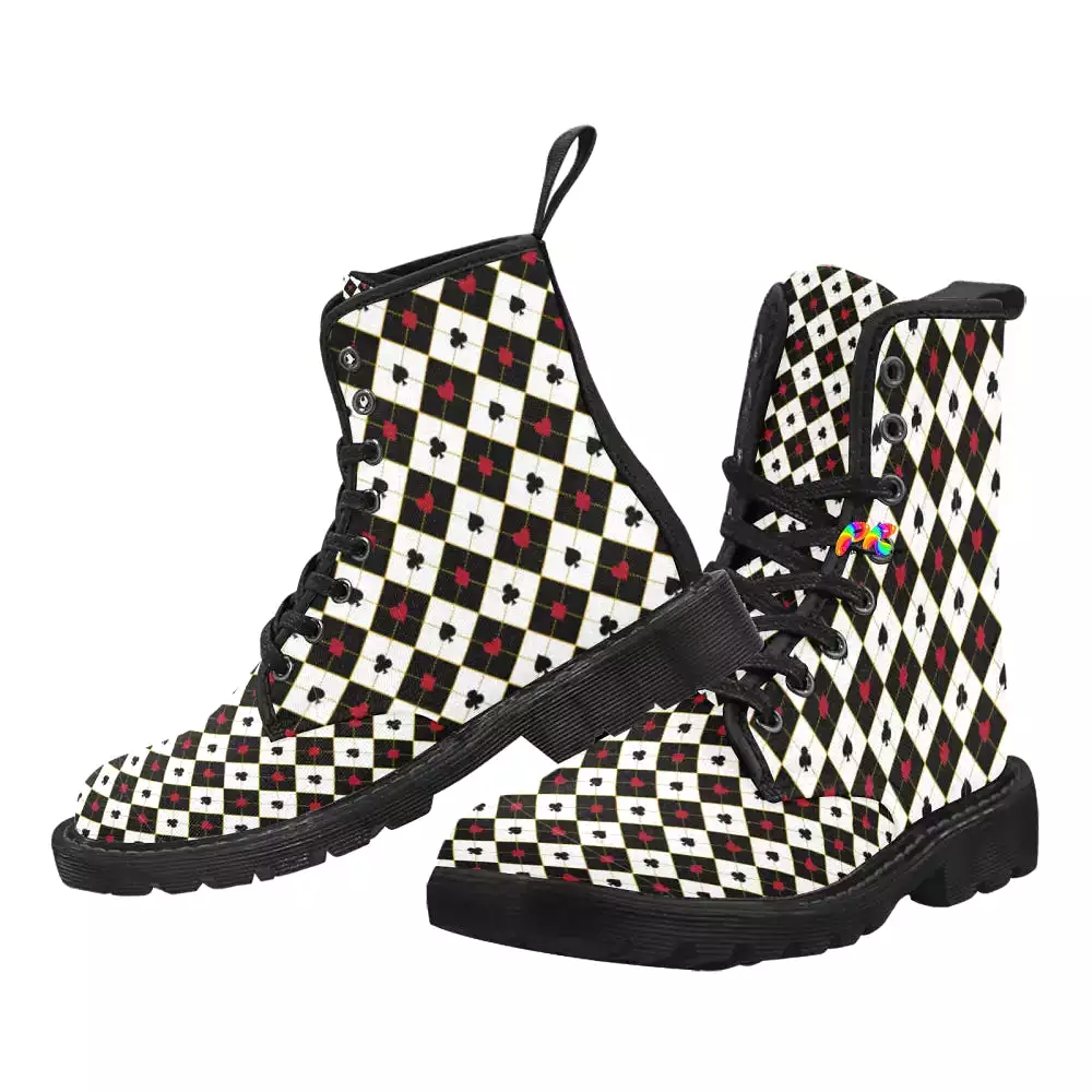 Women's Dark Wonderland Lace-up Rave Canvas Boots