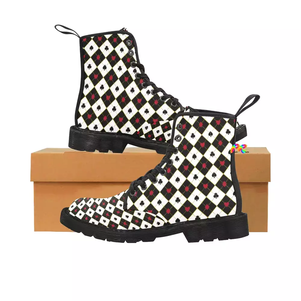 Women's Dark Wonderland Lace-up Rave Canvas Boots