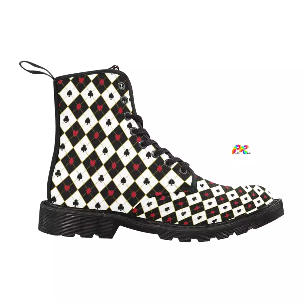 Women's Dark Wonderland Lace-up Rave Canvas Boots