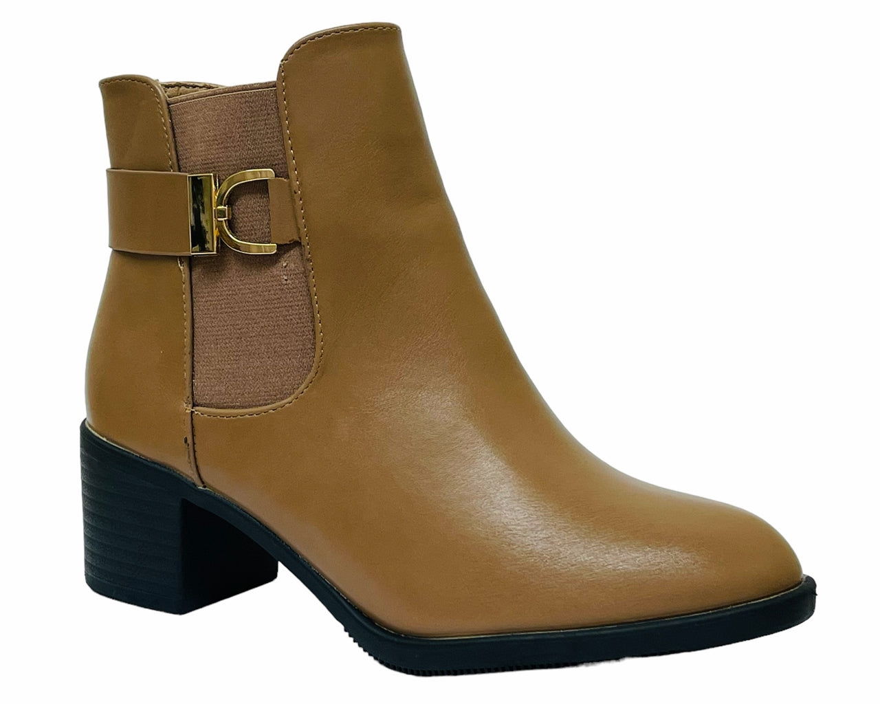 Women's Elasticated Gusset Block Heel Ankle Boots