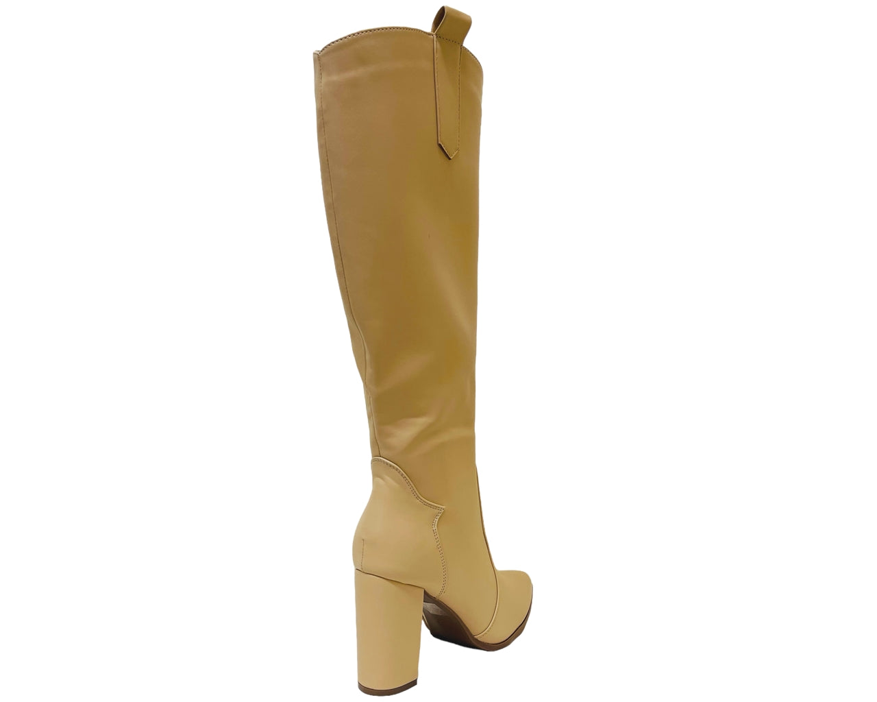 Women's Faux Leather Knee High Block Heel Boots