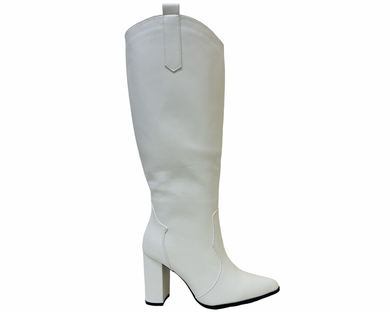 Women's Faux Leather Knee High Block Heel Boots