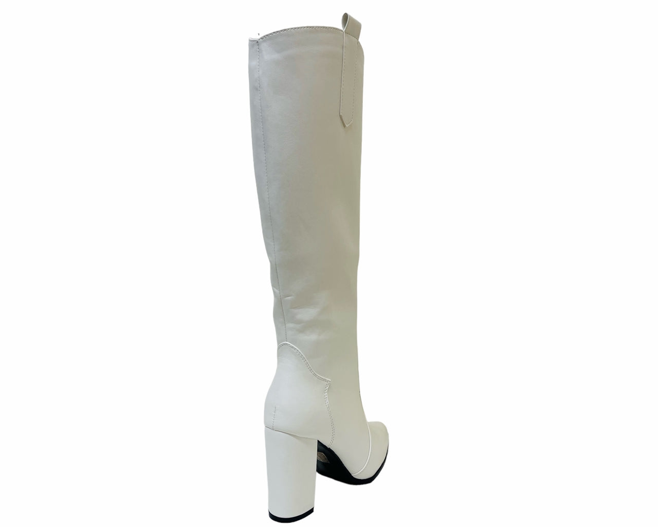 Women's Faux Leather Knee High Block Heel Boots