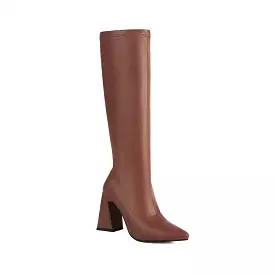 Women's Pointed Toe Block Heel Knee High Boots