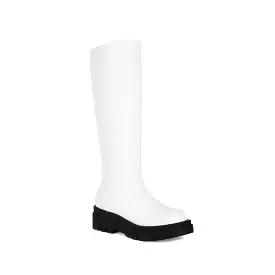 Women's Round Toe Platform Knee High Boots