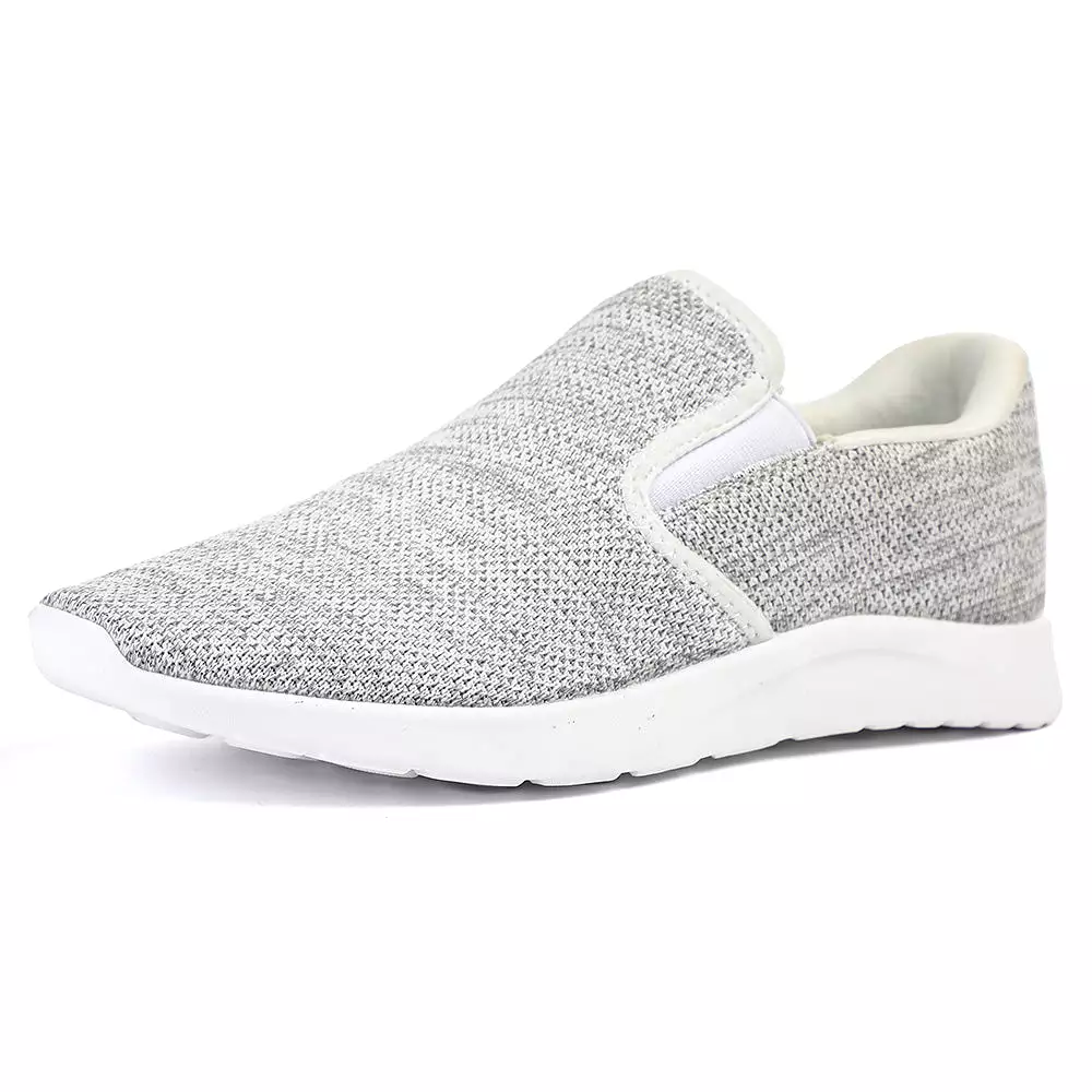 Xflow Foam Women's Slip On Walking Shoes Lightweight Casual Running Sneakers - White Grey