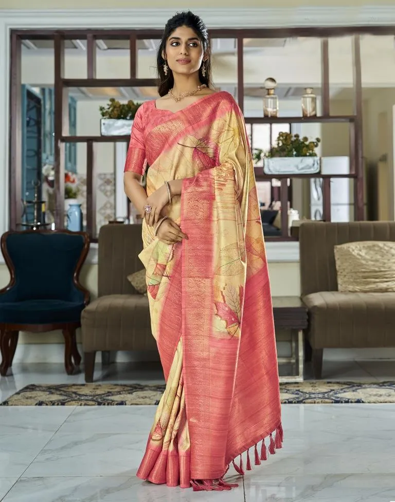 Yellow Silk Woven Sarees