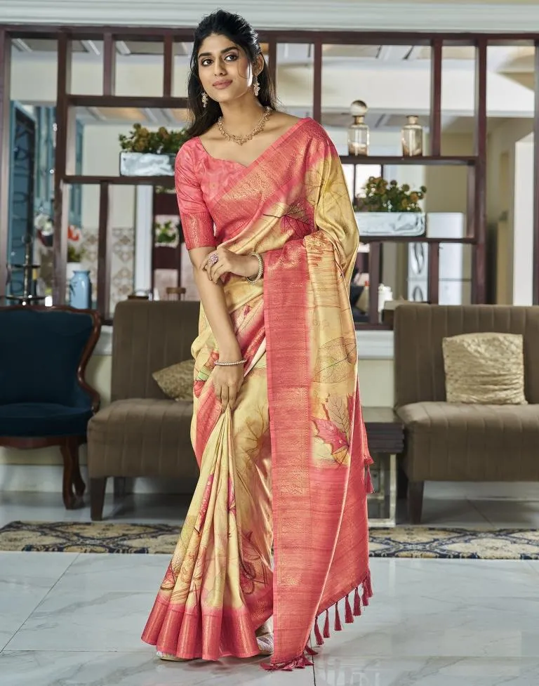 Yellow Silk Woven Sarees