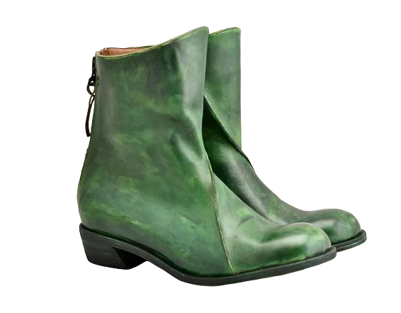 zip back boot | Pine green | Calf