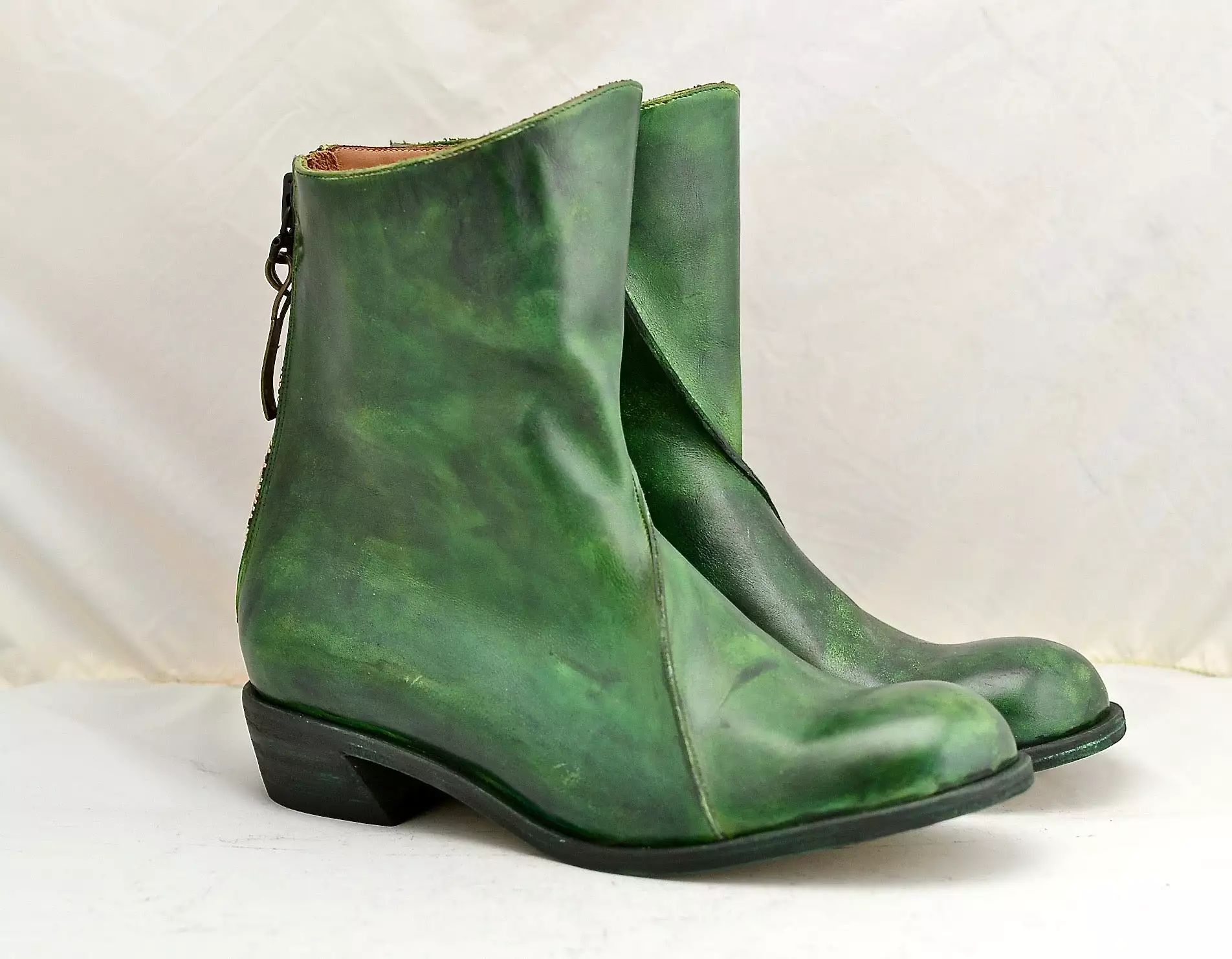 zip back boot | Pine green | Calf