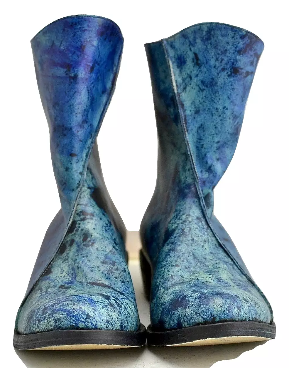 zip back boot | tie dye blue