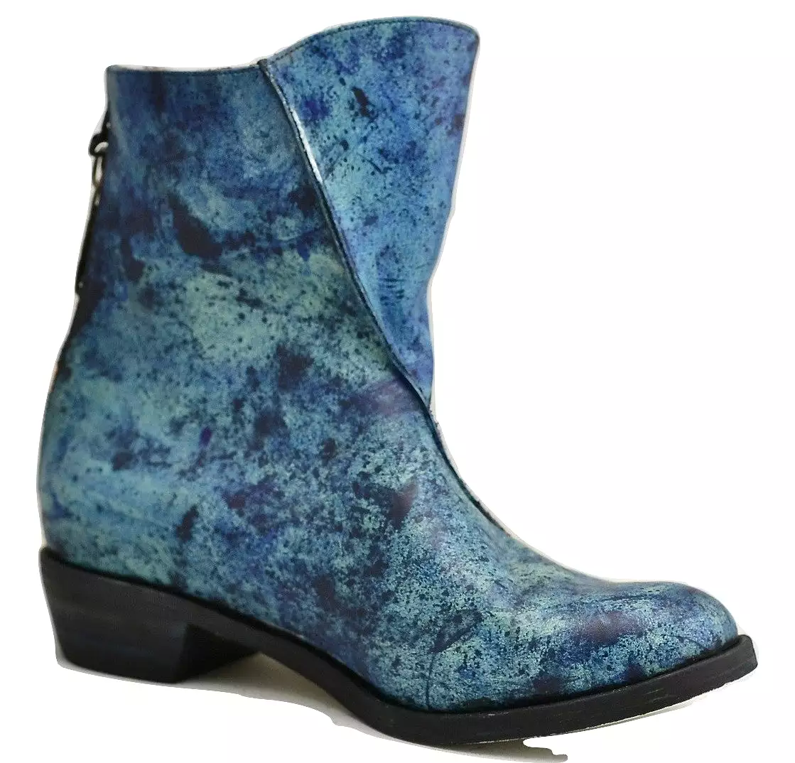 zip back boot | tie dye blue