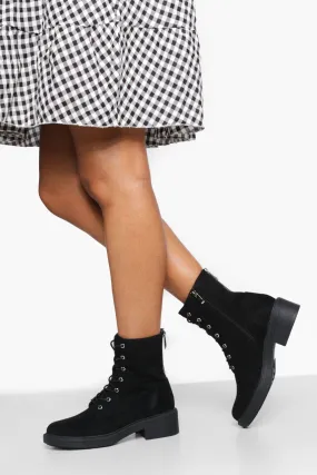 Zip Back Combat Boots